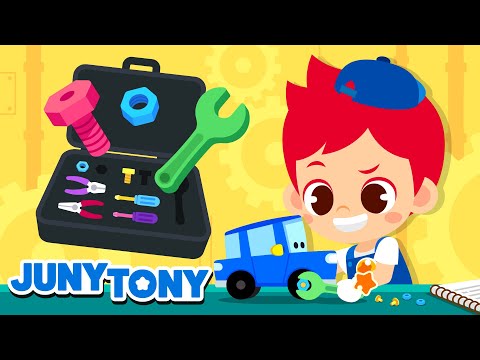 🛠️🚘 Playing with Handyman Tools | Little Handyman | Fix It Song | Kids Songs | JunyTony