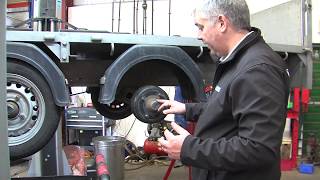 Servicing and inspecting a braked trailer with knott brakes