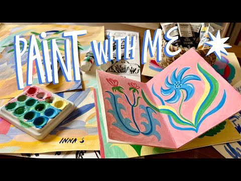Paint With Me - Making A Sketchbook - Relaxing Art Process