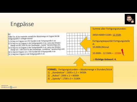Azubi-Tutorials zur Prüfungsvorbereitung für Industriekaufleute optimales Produktionsprogramm