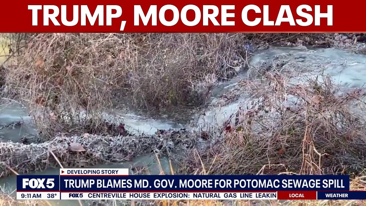 Trump, Moore clash over handling of Potomac River sewage spill