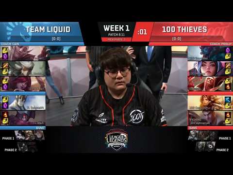 TL (Doublelift Xayah) VS 100 (Cody Sun Vladimir) Highlights   2018 NA LCS Summer W1D1