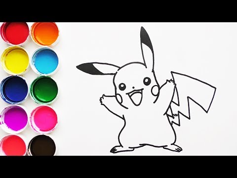 Dibuja y Colorea Pikachu de Pokemon - Dibujos Para Niños - Learn Colors / FunKeep