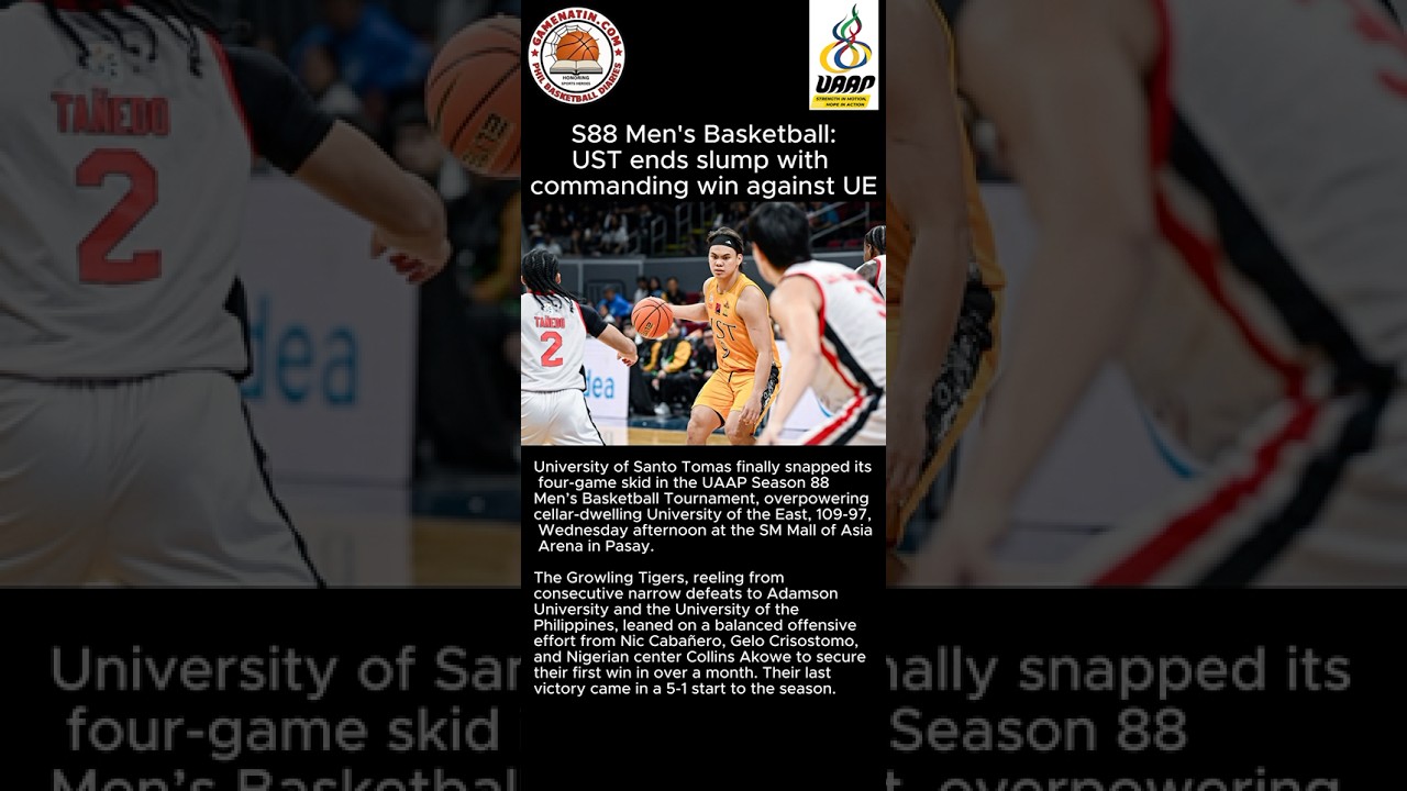 UAAP Men's Basketball: UST back to winning ways, trounces UE