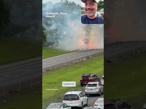 Truck carrying fireworks explodes on Tennessee highway