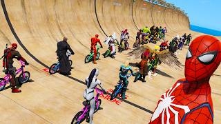 Homem Aranha Desafio em Bicicletas Superheroines VS Superheroes Bicycles Challenge