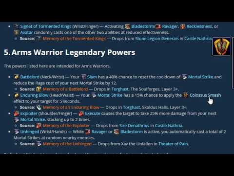 Best Warrior Legendaries & How to Get Them! - WoW Shadowlands 9.0 Legendary Guide