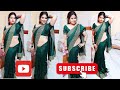 I Am Back With Bottle Green Chiffon Georgette Saree Shoot