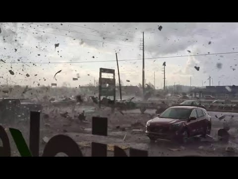 Video of an observed tornado going through Three Rivers