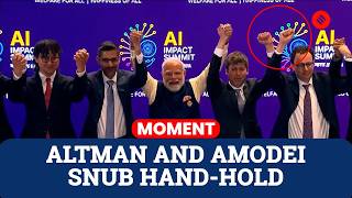 Awkward Moment: Sam Altman, Dario Amodei Skip Hand-Holding In Group Photo | AI Summit 2026