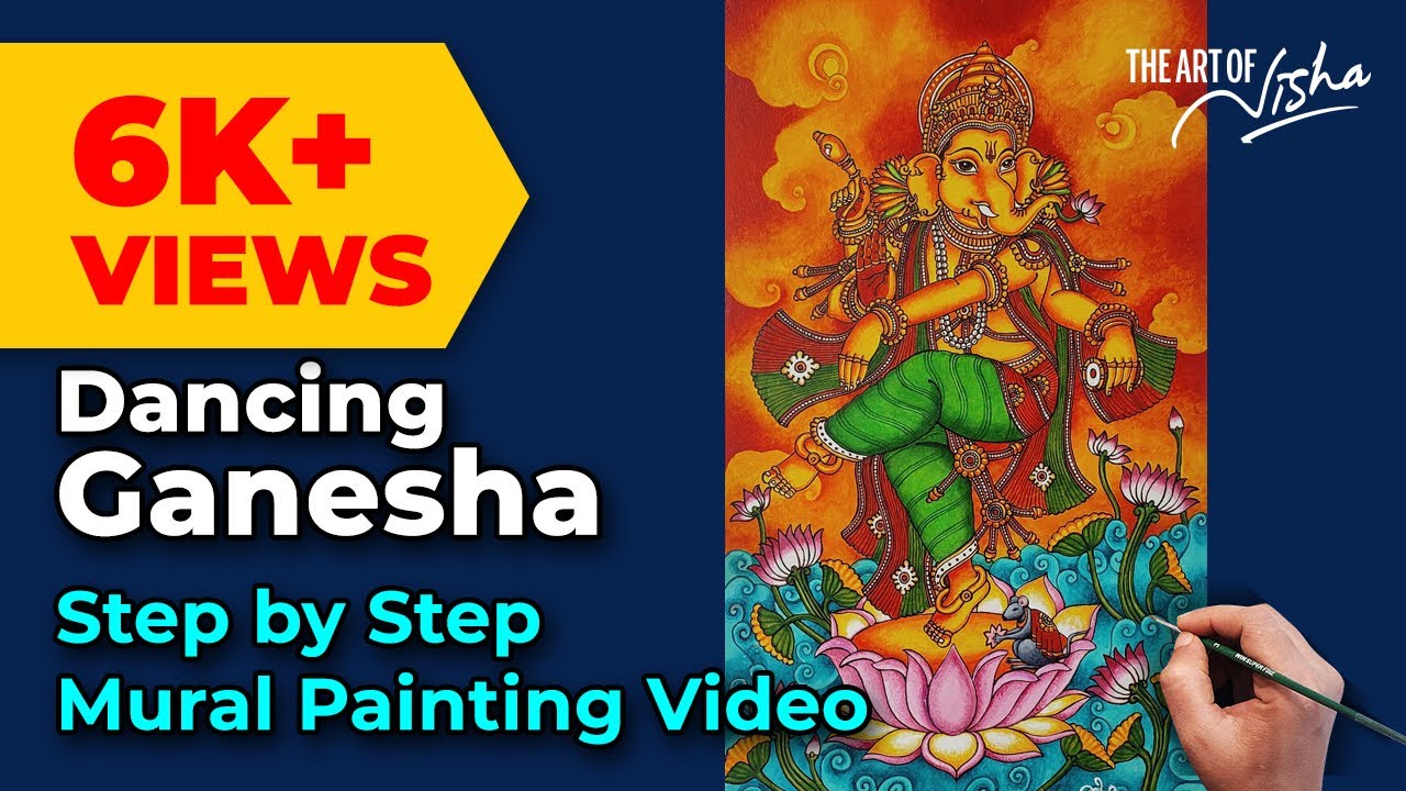 DANCING GANESHA | Step by Step Mural Painting Method | The Art of Nisha