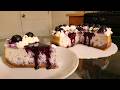 Creamy Blueberry Cheesecake Topped With Fresh Blueberries Whipped Cream And A Blueberry Sauce