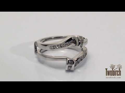 0.5 ct. Round Channel Set Bypass Twist Jacket Ring Guard - TwoBirch TB-GUARD-0036-WG-H