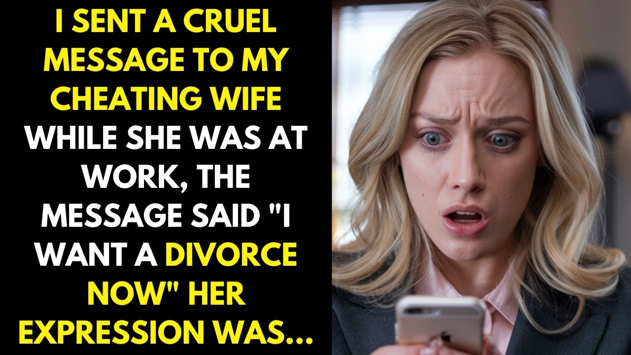 I sent a cruel message to my cheating wife while she was at work saying "I want a divorce"...