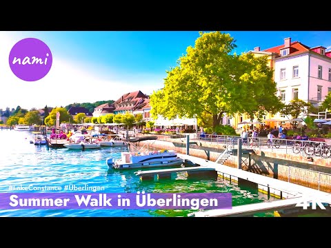 🌴 Sommerspaziergang in Überlingen – Boote, Blumen & üppige Palmen am Bodensee #LakesideWalk