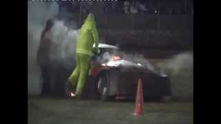 SOUTH AUST SUPER SEDAN DRIVER BILL MILLER GOES UP IN FLAMES DRAMITIC FOOTAGE FROM THE INFIELD