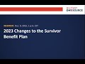 2023 Changes to the Survivor Benefit Plan (SBP)