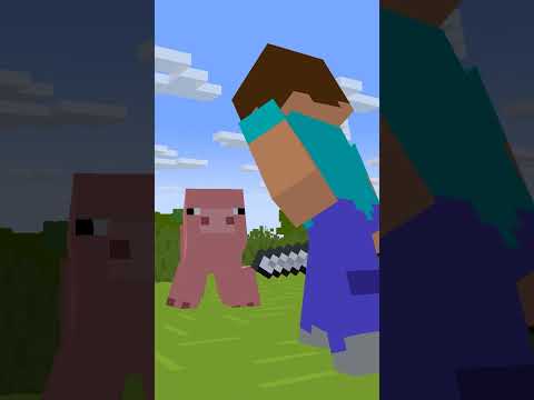 VW MineCraft - Mad Steve at PILLAGER RAID - Minecraft Animation #animation #minecraft #shorts