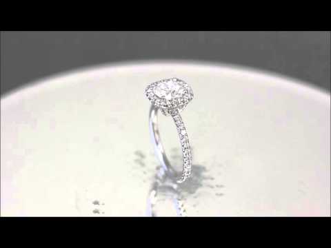 18K White Gold Round Cut Diamond Engagement Ring Halo Prong 2.15ctw EGL US - KNR INC - 823