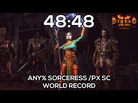D2R: any% Sorceress SC /pX (WORLD RECORD) - 49:53 RTA | 48:48 IGT