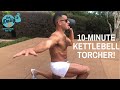 🔥10-MINUTE KETTLEBELL TORCHER! | BJ Gaddour Men's Health Fat Loss MetCon Circuit Workout