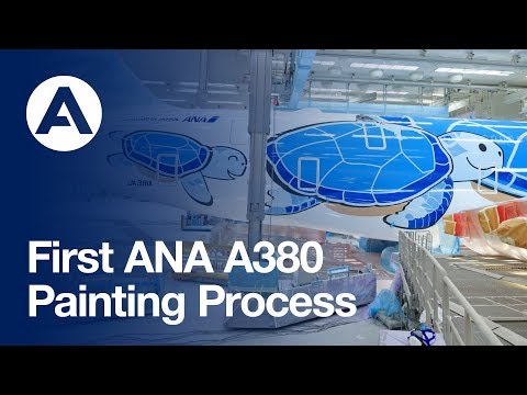 ANA's first A380 - Painting Process