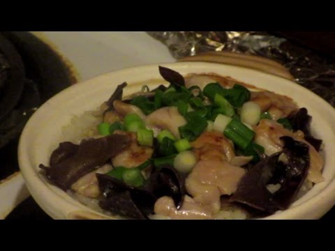 Chicken Mushroom Clay Pot Rice (Hot Pot Rice) Traditional Chinese Cooking