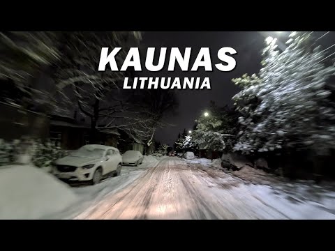 Drive in Kaunas • Heavy Snowfall • 🇱🇹
