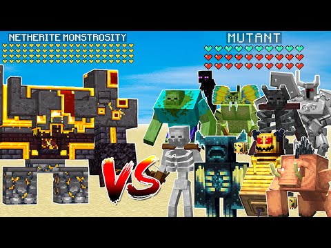 Netherite Monstrosity vs All Mobs in Minecraft x100 - Mob battle