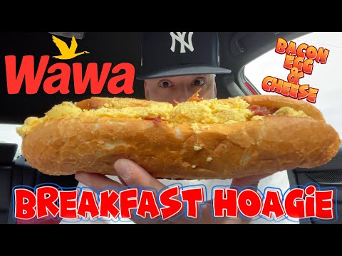 WAWA® BREAKFAST HOAGIE REVIEW! NYC STYLE BACON EGG & CHEESE! YOU ALREADY KNOW!