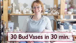 Pottery Warmup 30 bud vases in 30 minutes