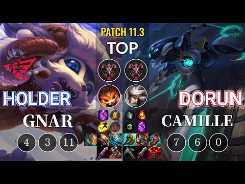 RW Holder Gnar vs DoRun Camille Top - KR Patch 11.3
