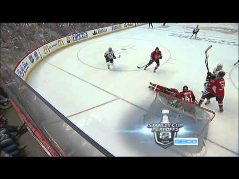 Chris Phillips toe save in 1st May 22 2013 Pittsburgh Penguins vs Ottawa Senators NHL Hockey