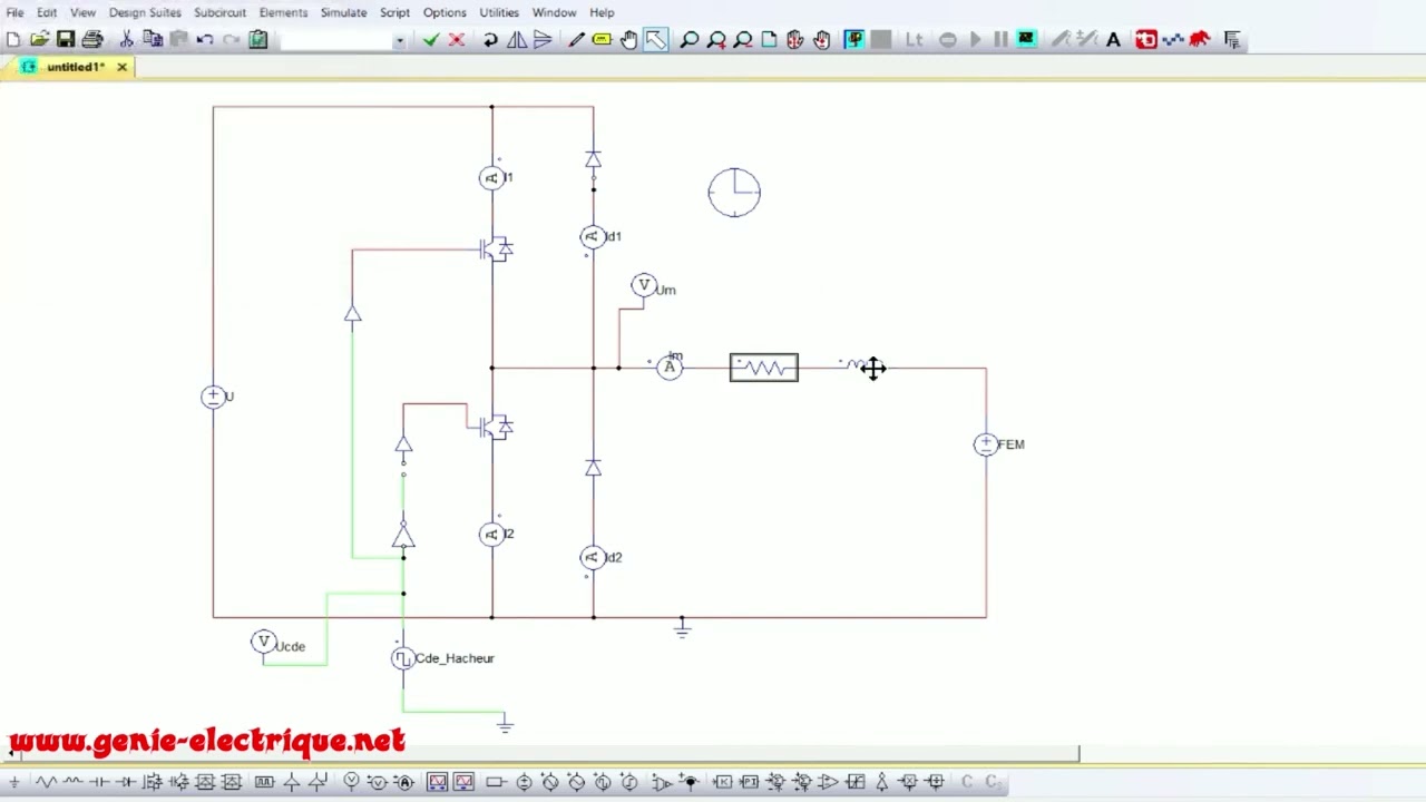 Simulation sous PSIM d'un hacheur réversible en courant - Vidéo
