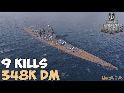 World of WarShips | Grosser Kurfürst | 9 KILLS | 348K Damage - Replay Gameplay 4K 60 fps