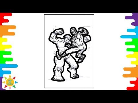 Spiderman vs Hulk Coloring | Hulk Fights Spiderman Coloring  | Unknown Brain - Forget You