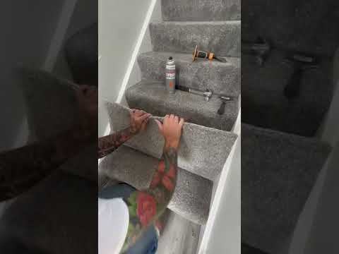 HOW TO FIX YOUR LOOSE STAIR CARPET #carpet #flooring #stairs #homeimprovement #diy #shorts #howto