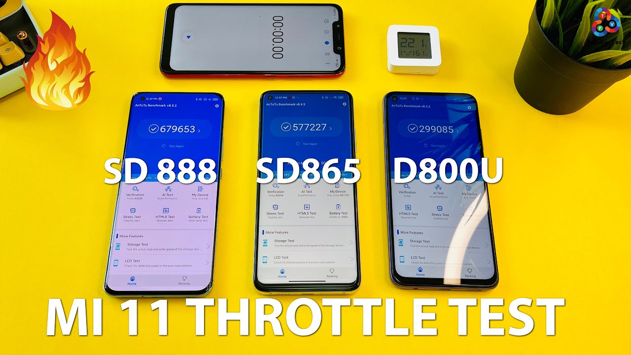 Mi 11 vs Mi 10T Pro vs Redmi Note 9T ANTUTU THROTTLE TEST.