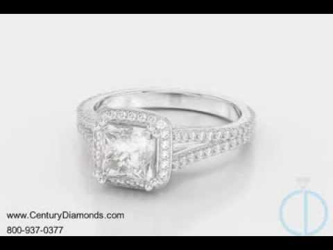 Princess Halo Split Shank Diamond Engagement Ring Century Diamonds Review