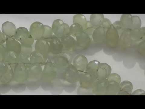 Prehnite Faceted Tear Drop Briolettes