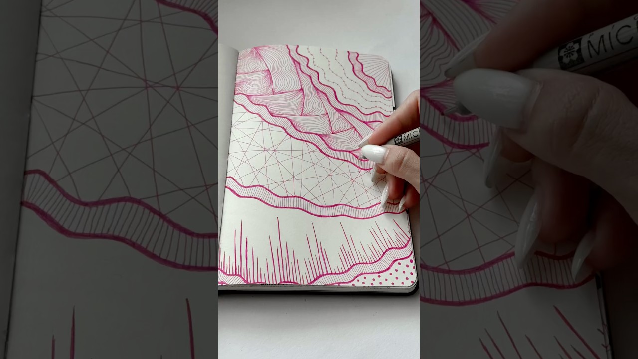 Pink Zentangle Idea 💕 Would you try it?🤔 #zentangle #tutorial  #drawing #art #doodle #pink #sketch