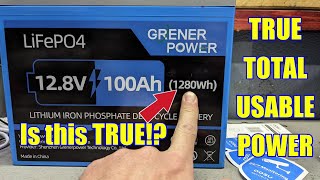 How much usable power in a 1280Wh 100A 12v GreenerPower LIFEPO4 Battery TEST