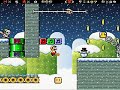 SMW Custom Level Snowfall Bridge Day