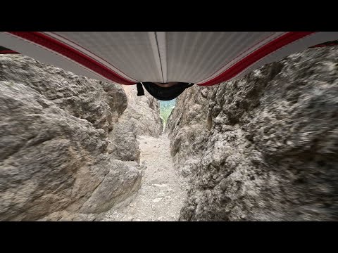 Wingsuit BASE jump, Sassongher "Deathstar", Dolomites Italy