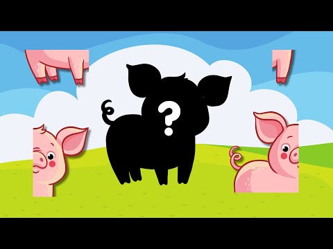 Atividade para crianças - Quebra-cabeça: animais da fazenda - Sombras e Sons