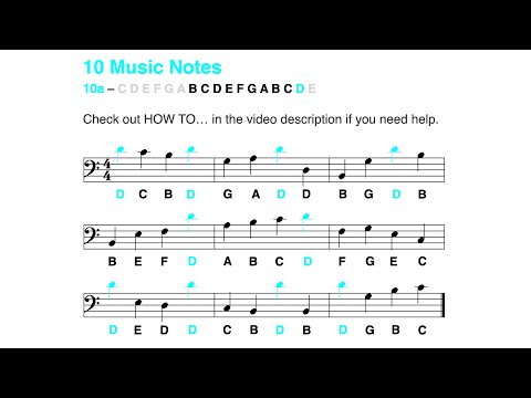 F clef (bass clef): Learn to read the D note in less than 2 minutes (10 notes - 2024)