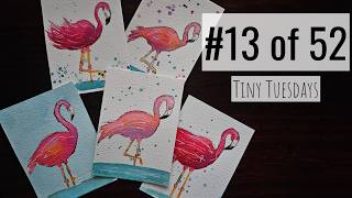 Easy Watercolor Flamingo Tutorial for Beginners | Tiny Tuesday #13 of 52