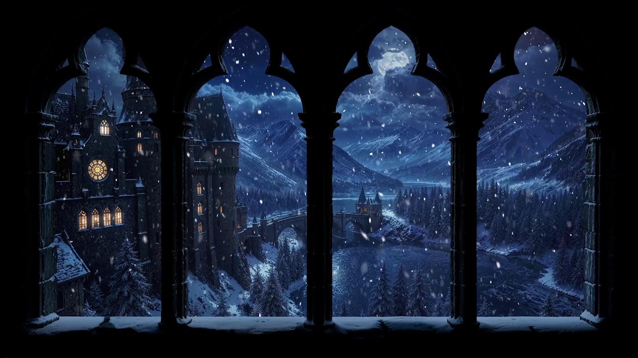 Harry Potter Winter Window Projector – Hogwarts Snow & Wind for Sleep, Study & Read