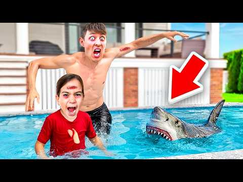 A SHARK SWIMS into our POOL AT HOME!😱