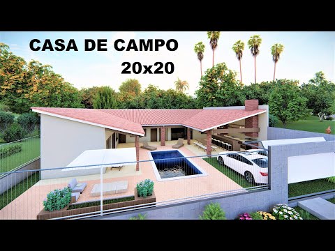 CASA DE CAMPO - CHÁCARA - Compre o Projeto na Descrição - P338